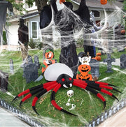 11.8 FT Halloween Inflatables Crawling Spider Outdoor Decorations With Rotating LED Lights