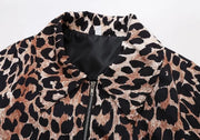 Women's Long Sleeved Leopard Print Jacket Jacket