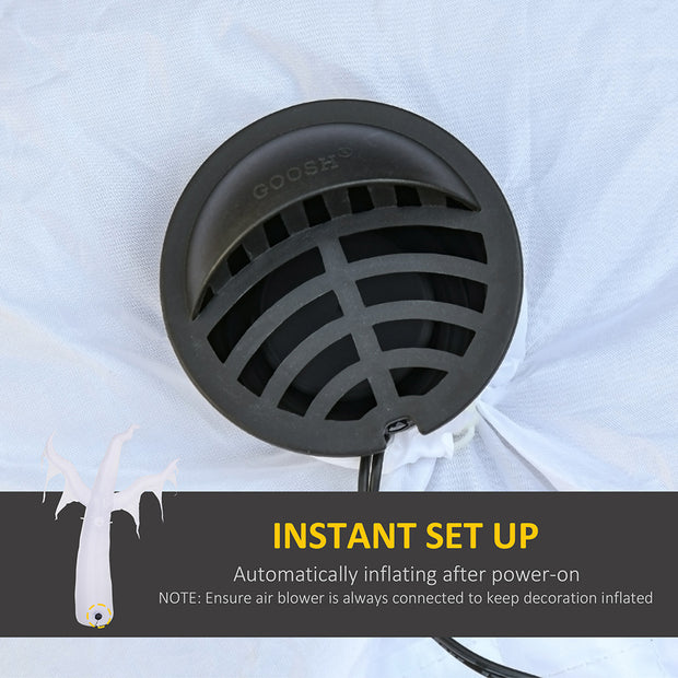 6' Tall Halloween Inflatables Outdoor Decorations White Ghost, Light Up Blow Up Yard Decor With LED Light And Fan Indoor Outdoor For Garden, Lawn, Party, Holiday