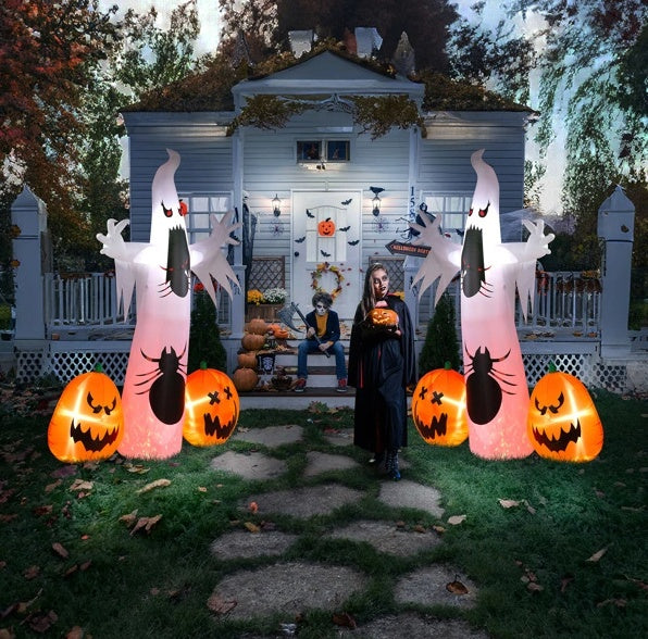 11.8 FT Halloween Inflatables Ghost Spider Pumpkin Outdoor Decorations