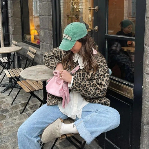 Women's Long Sleeved Leopard Print Jacket Jacket