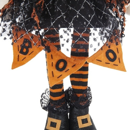8.3x5x24 Fabric Standing Gnome W Orange Banner  Spring Body, For Halloween Decor