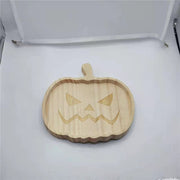 Halloween Wooden Pumpkin Tray Home Decor