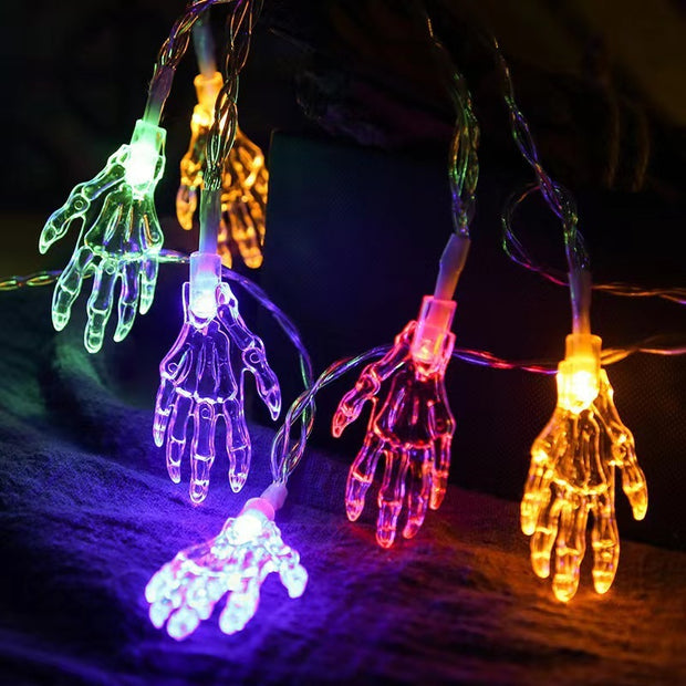 Halloween Atmosphere Party Layout Props Skeleton Hand Skeleton Lighting Chain