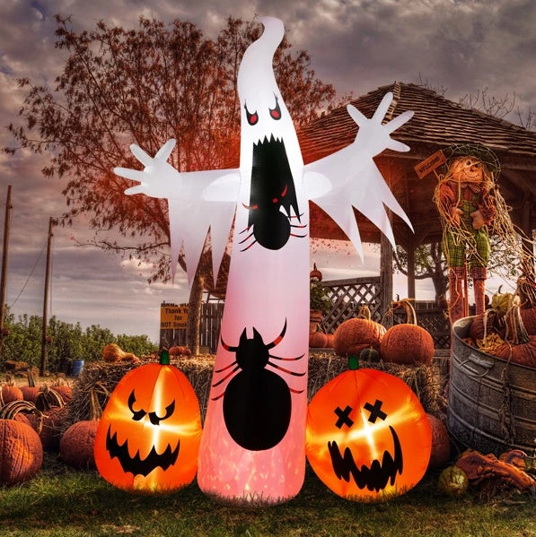 11.8 FT Halloween Inflatables Ghost Spider Pumpkin Outdoor Decorations