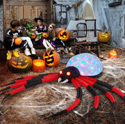 11.8 FT Halloween Inflatables Crawling Spider Outdoor Decorations With Rotating LED Lights