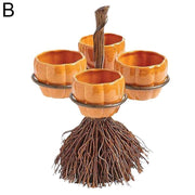 Halloween Broom Pumpkin Snack Bowl Rack Decorations Home Decor