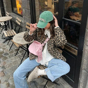 Women's Long Sleeved Leopard Print Jacket Jacket