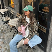 Women's Long Sleeved Leopard Print Jacket Jacket