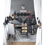 8.3x5x24 Fabric Standing Gnome W Orange Banner  Spring Body, For Halloween Decor