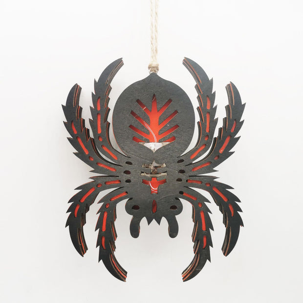 Halloween Wooden Luminescent Spider Lighting Pendant