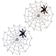3.28FT Spider Web Light With Hairy Spider 70LED Battery Powered Remote Control 8 Lighting Modes Glowing Outdoor Indoor Wall Halloween Decoration