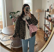 Women's Long Sleeved Leopard Print Jacket Jacket
